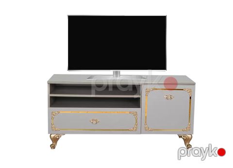 TV üçün tumba Stil Mebel Safir, laminat, boz, 57x120x42 sm — Bakı
