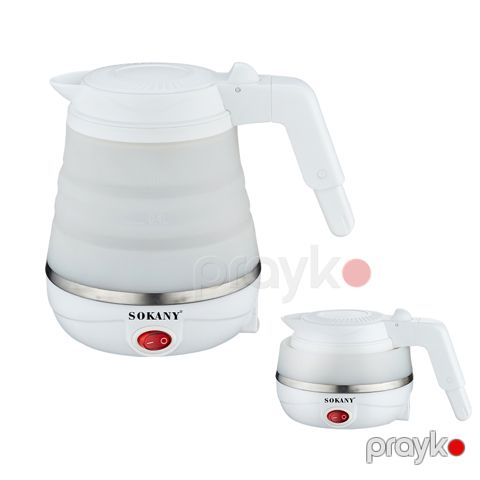 Sokany SK-614 - Mini Qatlanan Elektrikli Silikon Səyahət Çaydanı — Bakı