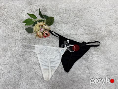 Strinq dəsti qadınlar üçün OR, ağ/qara, spandeks, ölçü One size, 2 əd — Bakı