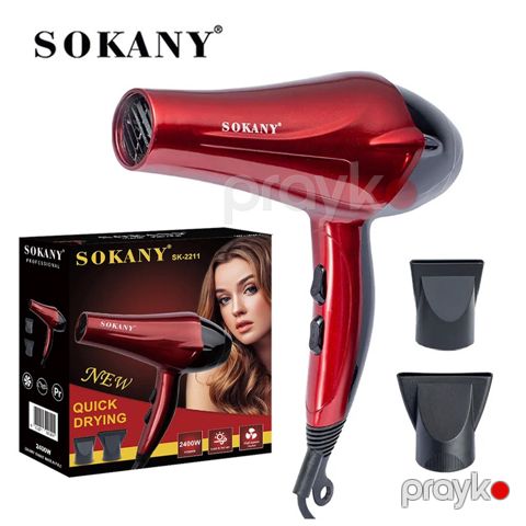 Sokany SK-2211 Professional Saç Qurutma Feni – 2400W Güclü, 3 Sürət Rejimi — Bakı
