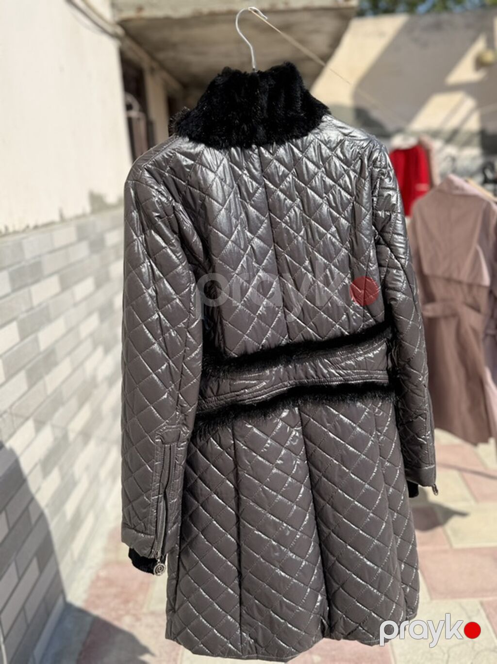 Qadın üst geyimləri dəsti 1) Qara qısa jaket - Model: asimmetrik ön — Kostyum, Digah (5)