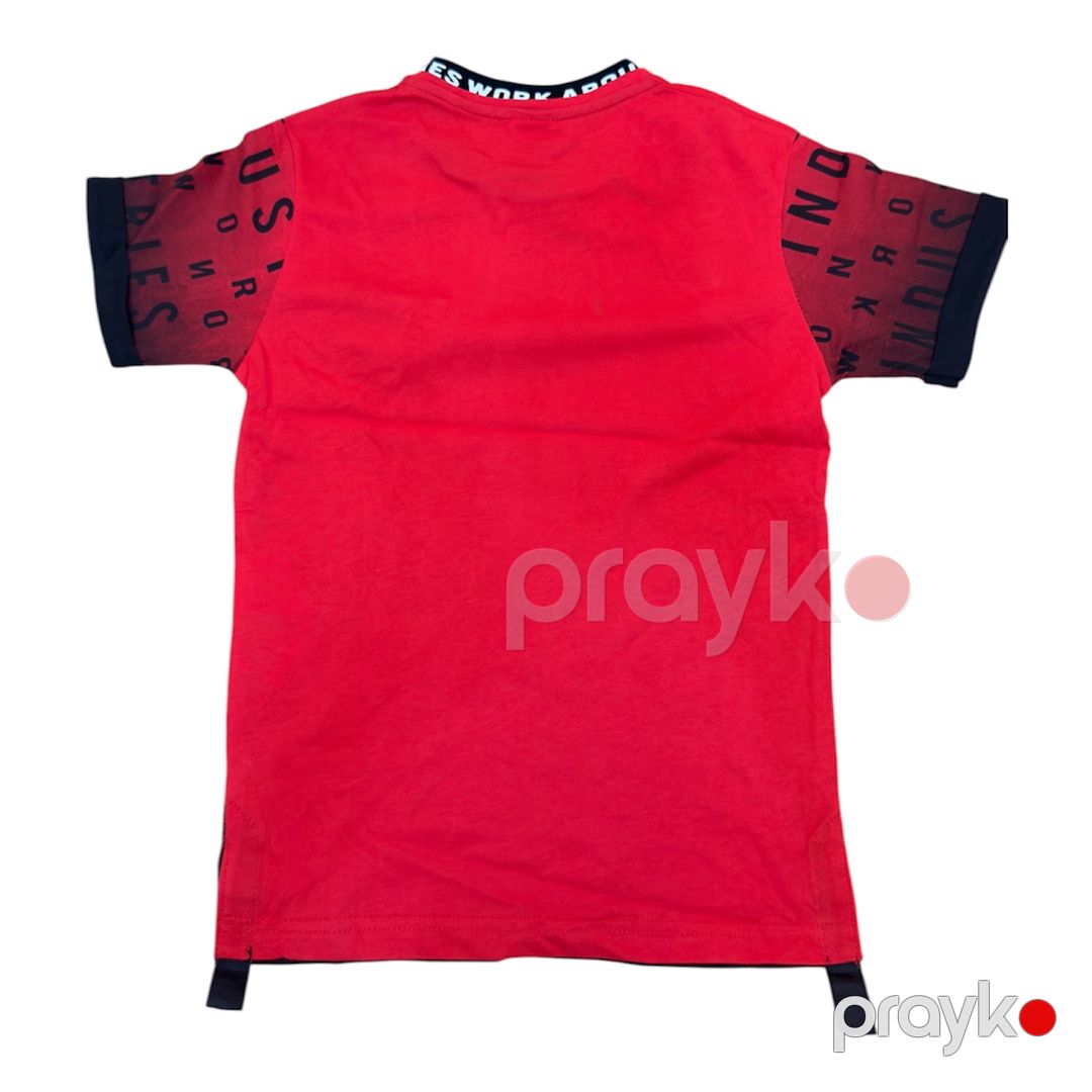 Futbolka F983, Qırmızı, Pambıq, ölçü 5 yaş — Mallar, Bakı (2)