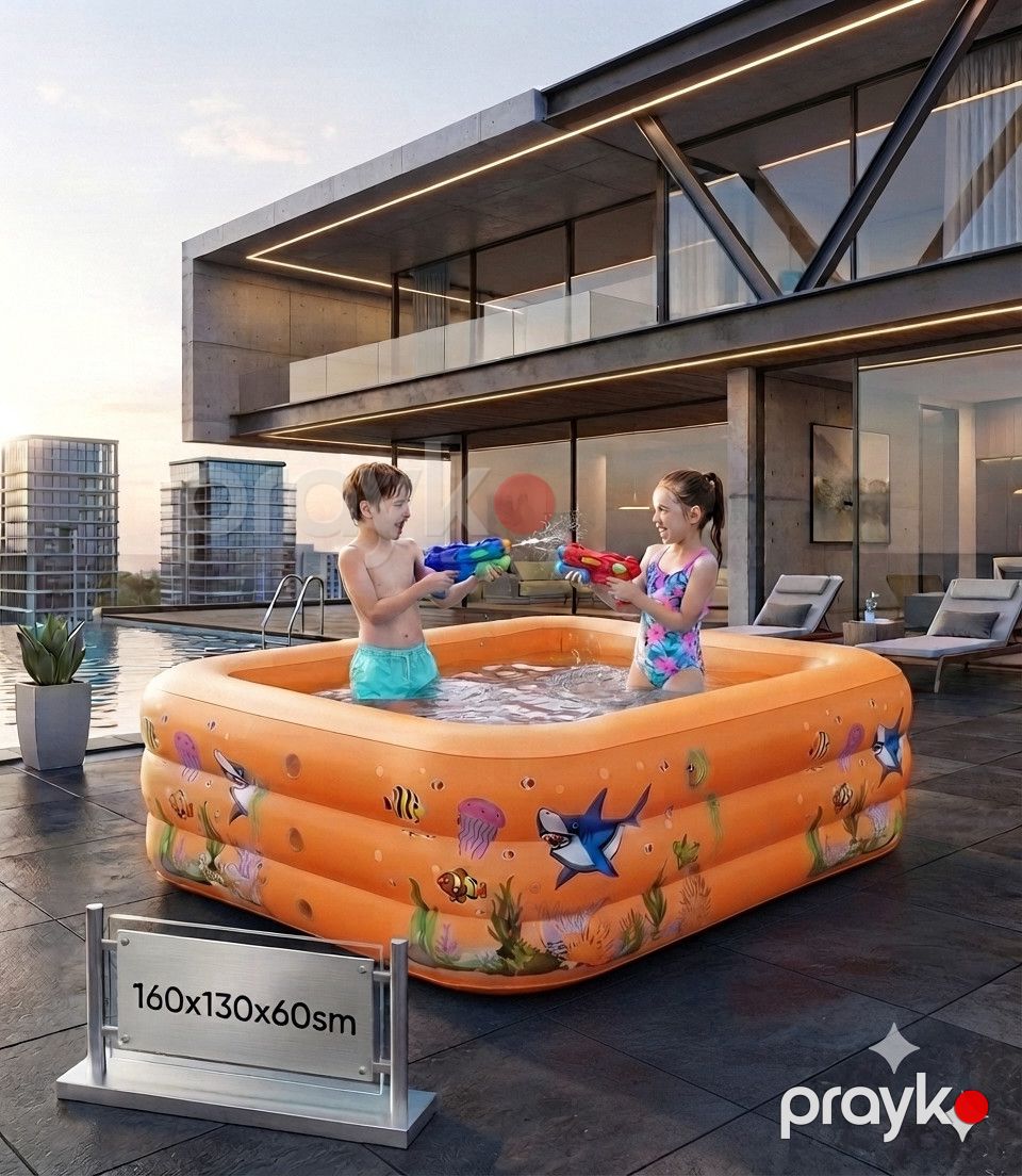 Şişmə hovuz Xiale, 160x130x60 sm, 600 l, narıncı — Hovuzlar, Bakı (2)