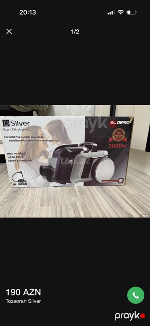 Silver SL DI PRO tozsoran - Güc: 3000 W - Texnologiya: Cyclone (toz — Digah