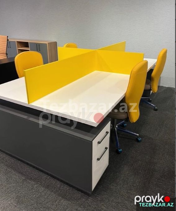 4 nəfərlik Ofis masası — Ofis mebeli, Bakı (3)