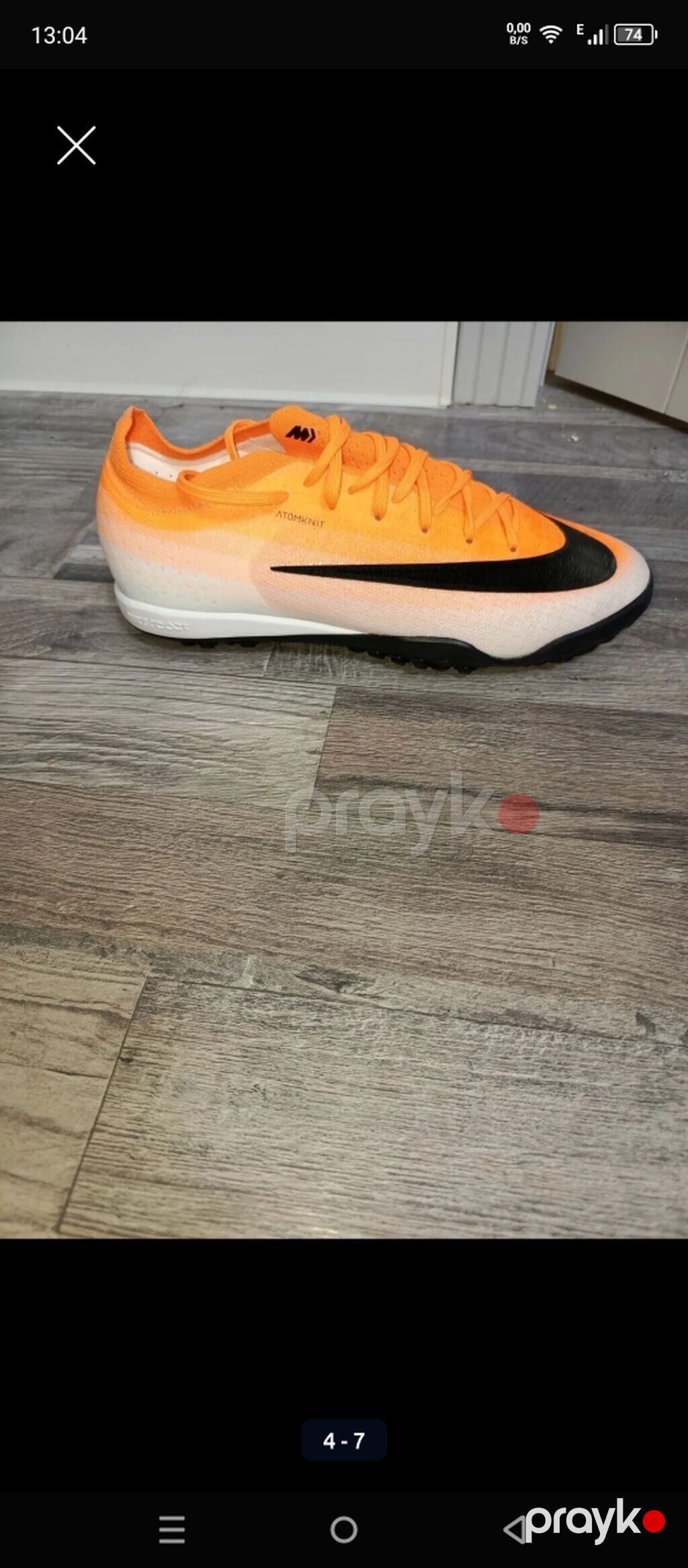 Nike Mercurial Vapor – Narıncı/qara rəngli futbol butsisi (Dişsiz) — Krossovkalar, Bakı (4)
