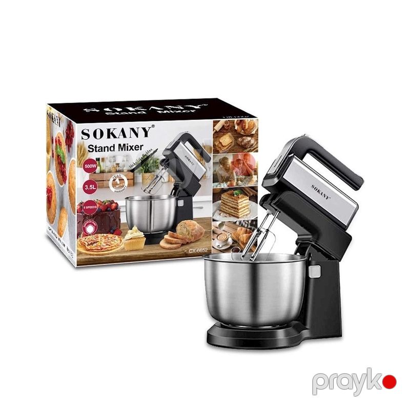 Sokany CX-6652 500W Stand Mikser – 3.5L Paslanmayan Polad Qab, Xəmir və Kremlər üçün — Blenderlər, xırdalayanlar və mikserlər, Bakı (2)