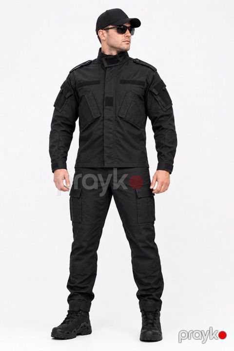 Taktiki forma dəsti – qara rəng - Komplekt: jaket (qollu üst geyim) + — Ağcabədi