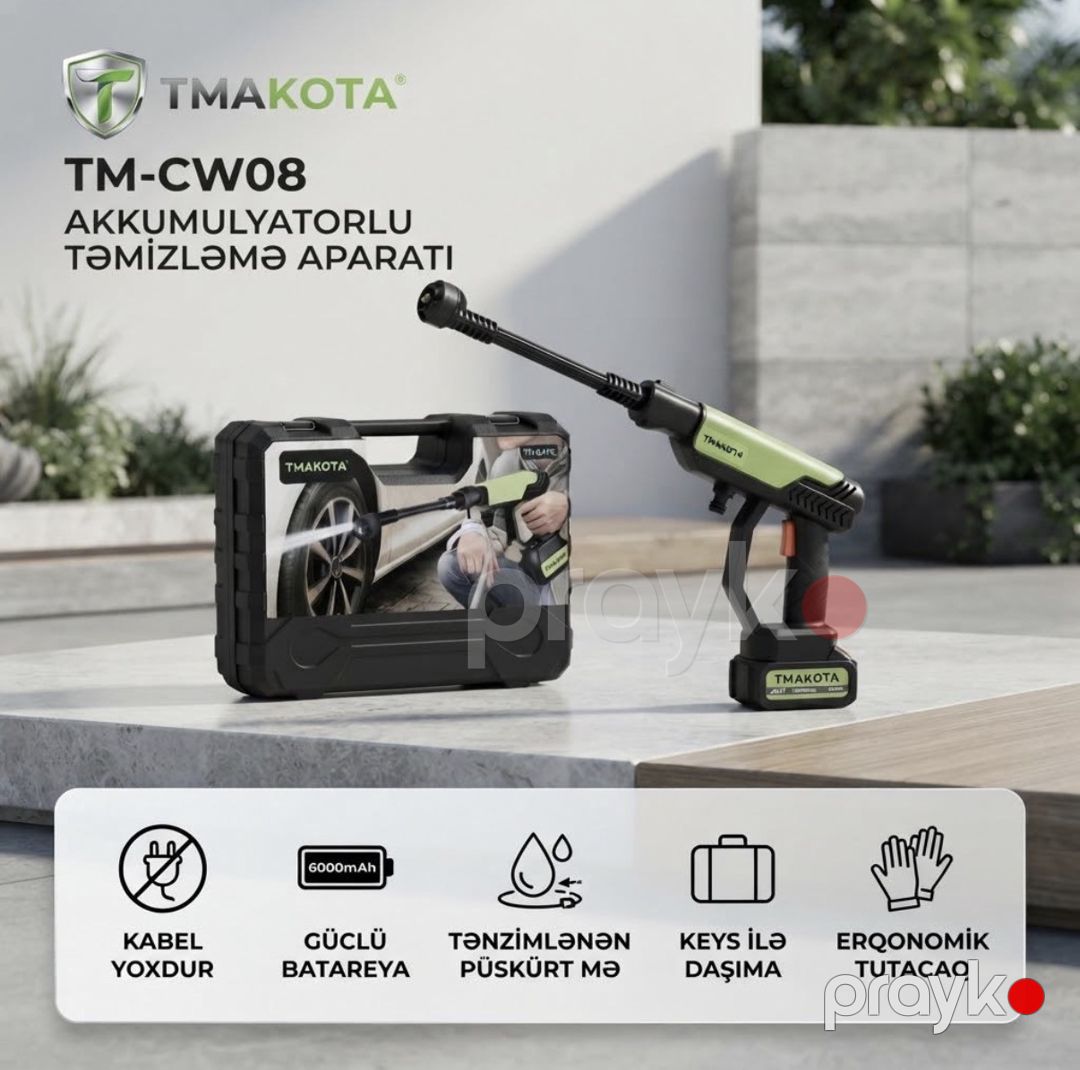 Akkumulyatorlu yüksək təzyiqli yuyucu Tmakota 1000 W 60 bar — Mallar, Bakı (2)
