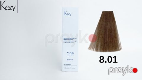 Saç üçün krem-boyası Kezy 8.01 Açıq təbii kül sarışın 100 ml — Bakı
