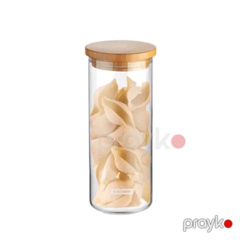 Saxlama üçün banka Tescoma Fiesta, şüşə/bambuk, şəffaf, 1400 ml — Bakı