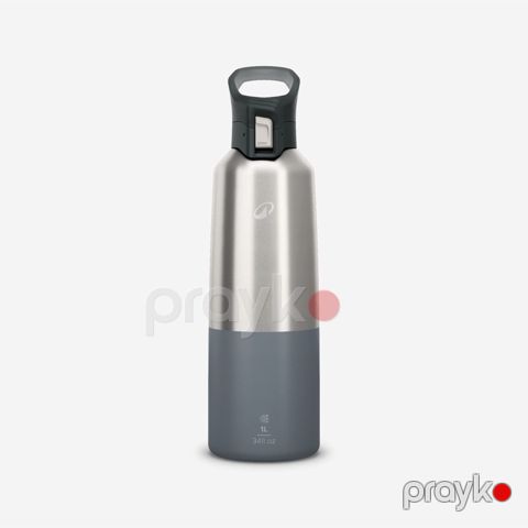 Termos Decathlon Quechua 900 8914366, izotermal, paslanmayan polad, boz, 1000 ml — Bakı