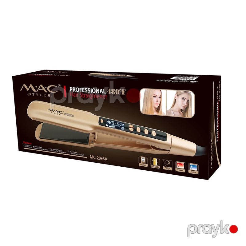 MAC Styler MC2095A Peşəkar Keramik Saç Düzləşdirici 480°F — Saç burmağa və düzəltməyə, Bakı (6)