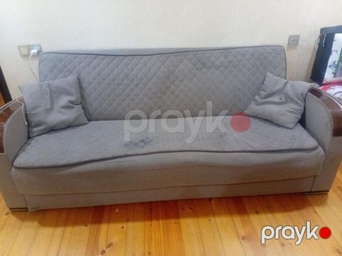 Qonaq otağı dəsti – divan + 2 kreslo - Rəng: boz - Material: yumşaq — Masazır