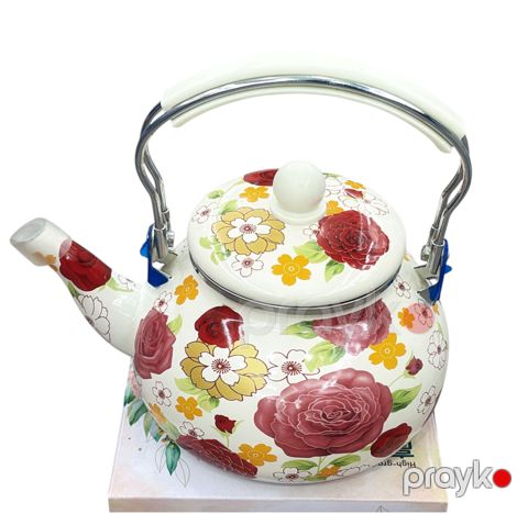 Çaydan emal, ağ/güllü, 2.5 l - homestore_vm1875 — Bakı
