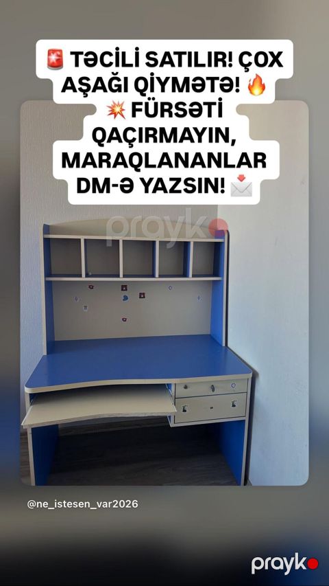 Məhsul: Uşaq/şagird üçün yazı və kompüter masası Təsvir: - İki rəngli — Bakı