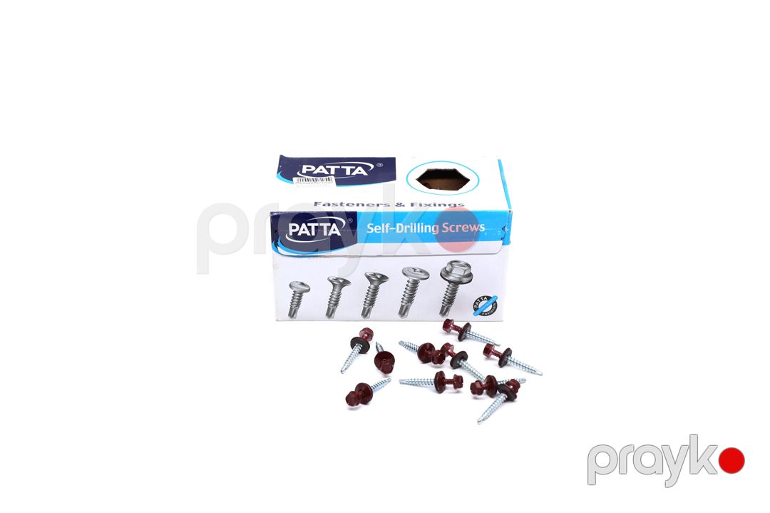 Dam örtüyü (şifer) üçün vint (şurup) 4,8 - 16*38 mm (300 ədəd) bordo patta — Təmir və inşaat, Bakı (2)