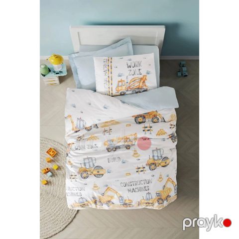 Uşaq yataq dəsti Cotton Box Junior Track, yorğan üzü 160x220 sm, mələfə 160x240 sm, yastıq üzü 50x70 sm/1 əd, birnəfərlik, pambıq, mavi — Bakı