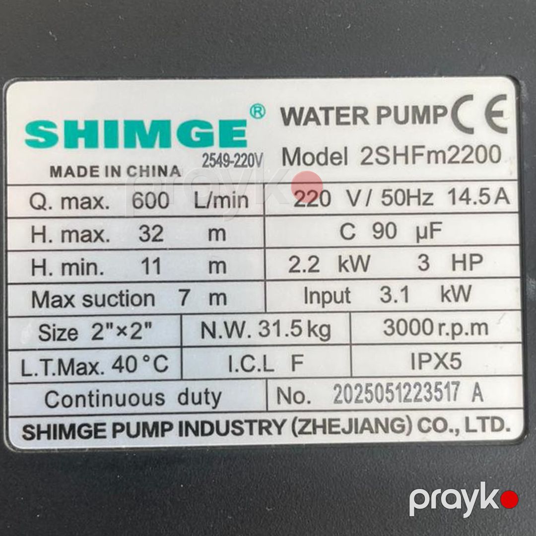 Səthi nasos Shimge 2SHF2200 3FAZA — Mallar, Bakı (2)