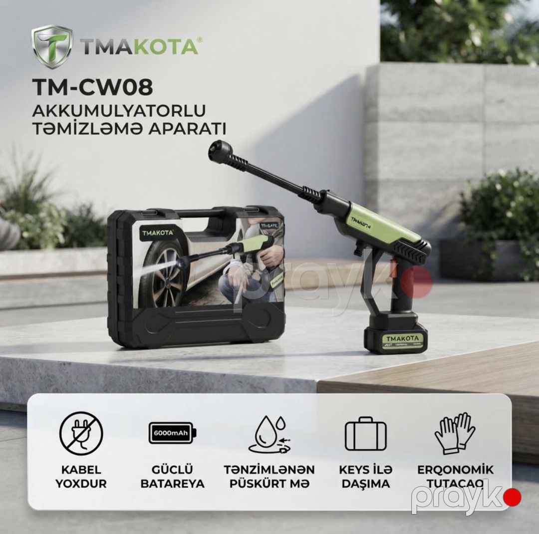 Akkumulyatorlu yüksək təzyiqli yuyucu Tmakota 1000 W 60 bar — Mallar, Bakı (4)