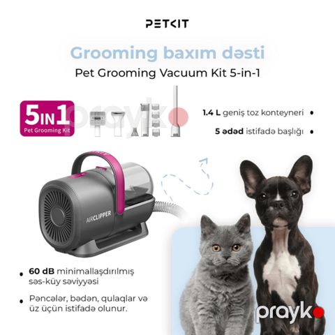 Heyvanlar üçün baxım dəsti Petkit Pet Grooming Kit LM4 Grey — Bakı