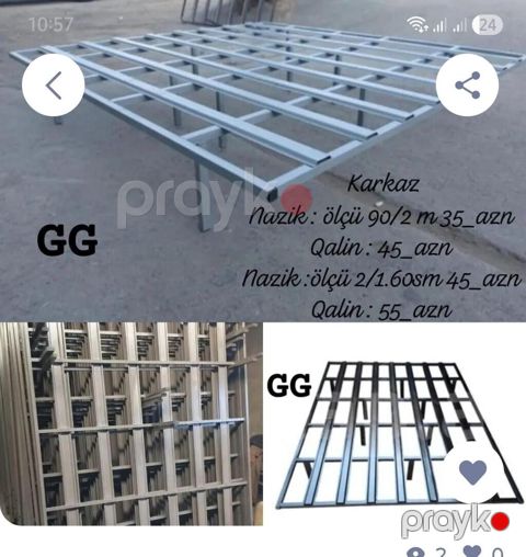 Məhsul: Dəmir çarpayı karkası Təsvir: - Möhkəm metal profillərdən — Bakı