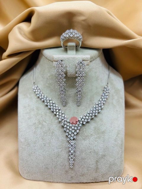 Zinət dəsti boyunbağı, üzük və sırğa Icebella 307, gümüş 925 əyyar - ICEBELLA_307 — Bakı