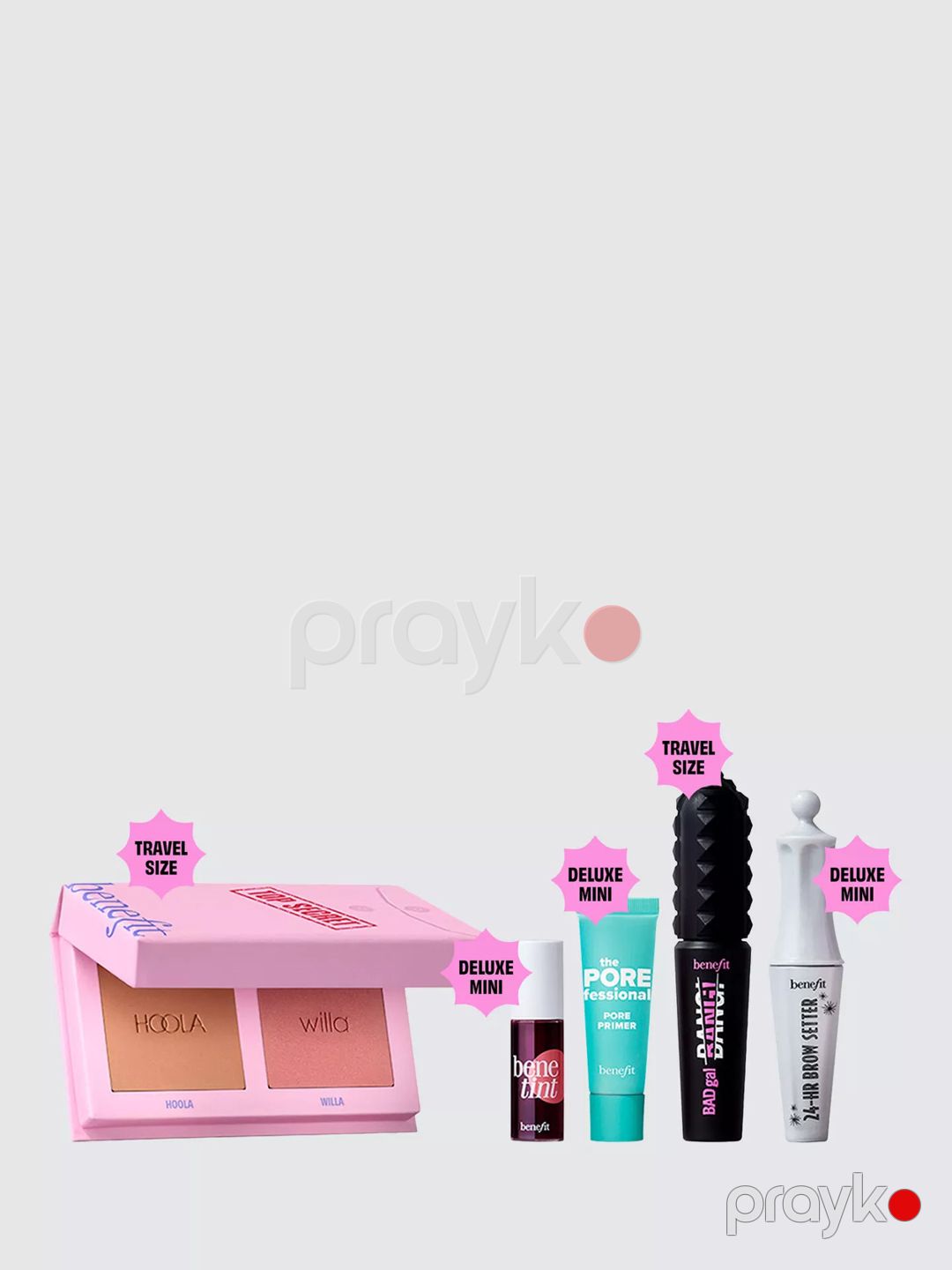 Dekorativ kosmetika dəsti BeneFit I Spy Beauty (kirpiklər üçün tuş BADgal Bang 3 q + ənlik Willa 2.5 q + kirşan-bronzer Hoola 2.5 q + praymer The POREfessional 3 ml + dodaqlar və yanaqlar üçün tint 2 ml + qaş geli 24-HR Brow Setter) — Mallar, Bakı (3)