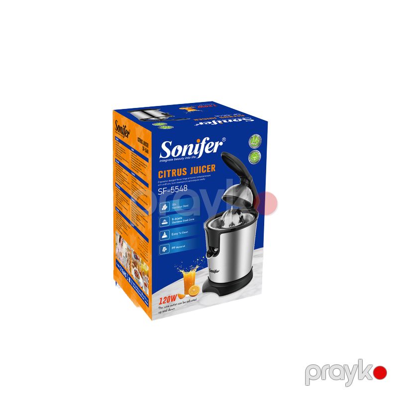 Sonifer SF-5548 Elektrikli Sitrus Şirəçəkən – 120W, Paslanmaz Polad Filtrlə — Şirə sıxaçları, Bakı (3)