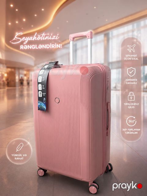 Çamadan Rose Voyage, polipropilen, çəhrayı, XL, 4 təkər — Bakı