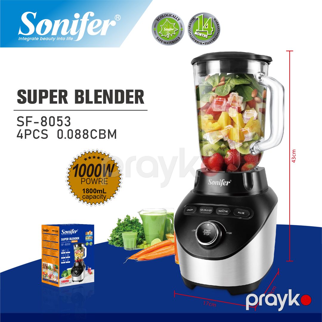 Sonifer SF-8053 — Professional Stasionar Şüşə Blender, 1.8 L, 6 Bıçaqlı — Blenderlər, xırdalayanlar və mikserlər, Bakı (4)