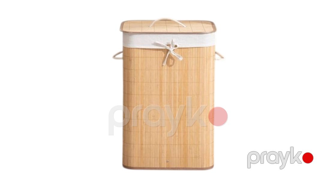 Çamaşır üçün səbət OHM517-1, 39x56 sm, bambuk, bej — Mallar, Bakı