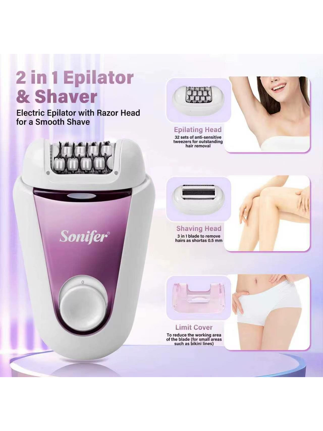 Sonifer Simsiz Epilyator — Qadınlar üçün Peşəkar Depilyator — Usturalar, trimmerler və epilyatorlar, Bakı (3)