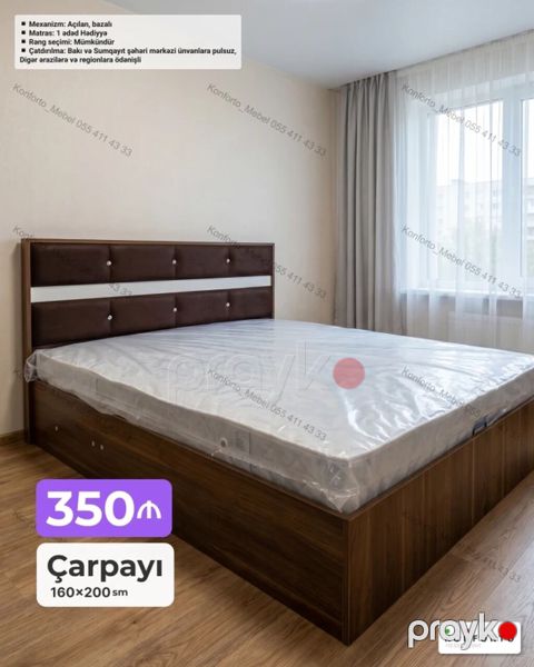 Məhsul: Çarpayı Ölçü: 160×200 sm Xüsusiyyətlər: - Mexanizm: Açılan — Bakı