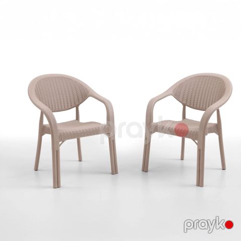 Bağ üçün stul, plastik, bej, 55x62x80 sm — Bakı