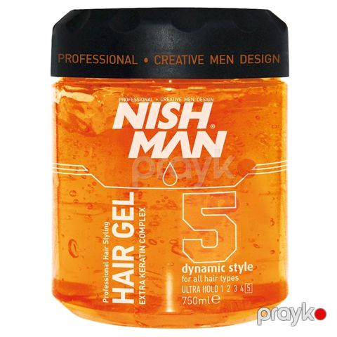 Saç üçün gel Nishman Dynamic Style 5 Ultra Hold 750 ml — Bakı
