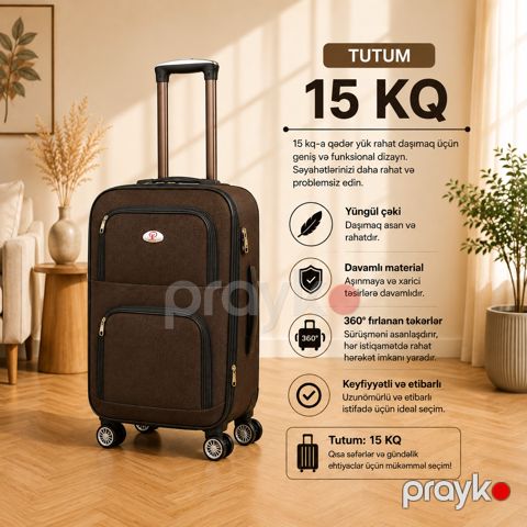 Çamadan, Qəhvəyi, Parça, ölçü M — Bakı