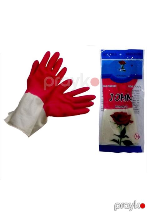 Çoxdəfəlik əlcəklər, silikon, qırmızı/ağ, ölçü L — Bakı