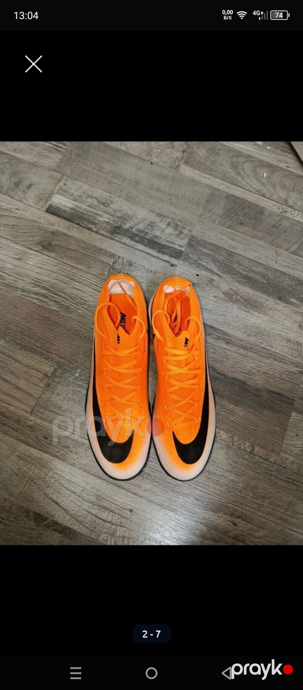Nike Mercurial Vapor – Narıncı/qara rəngli futbol butsisi (Dişsiz) — Krossovkalar, Bakı (2)