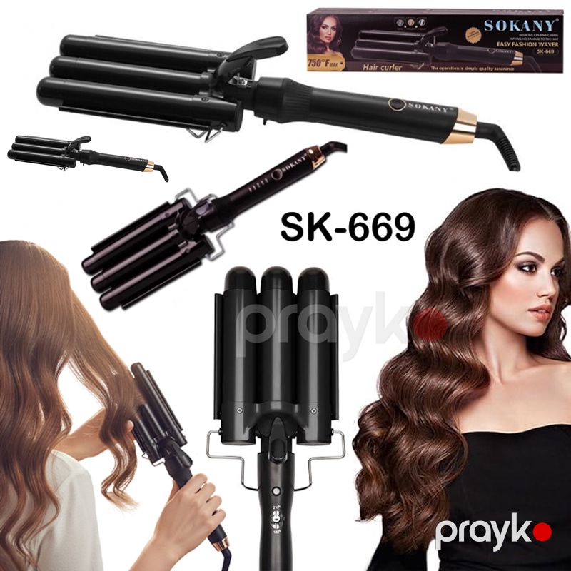 Sokany SK-669 Saç Qıvırıcı – Hamar Su Dalğaları, Kəramik Örtük — Saç burmağa və düzəltməyə, Bakı (5)