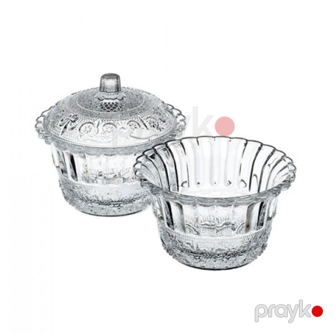 Şəkər qabı Pasabahce Konya 97590 qapaq ilə, şüşə, şəffaf — Mallar, Bakı (2)
