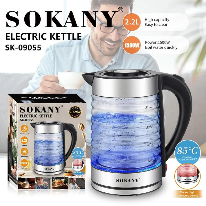 Elektrik çaydan Sokany SK-09055 — Elektrik çaydanları və termoslar, Bakı (4)
