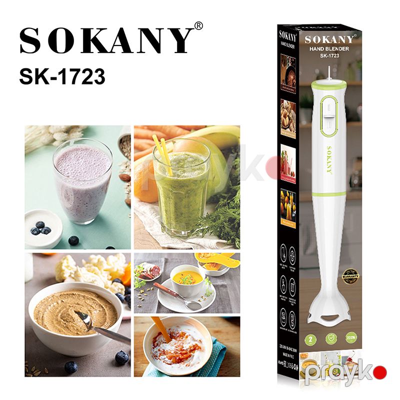 Sokany SK-1723 Çoxfunksiyalı Əl Blenderi – 200W Güclü və Rahat İstifadə — Blenderlər, xırdalayanlar və mikserlər, Bakı (5)