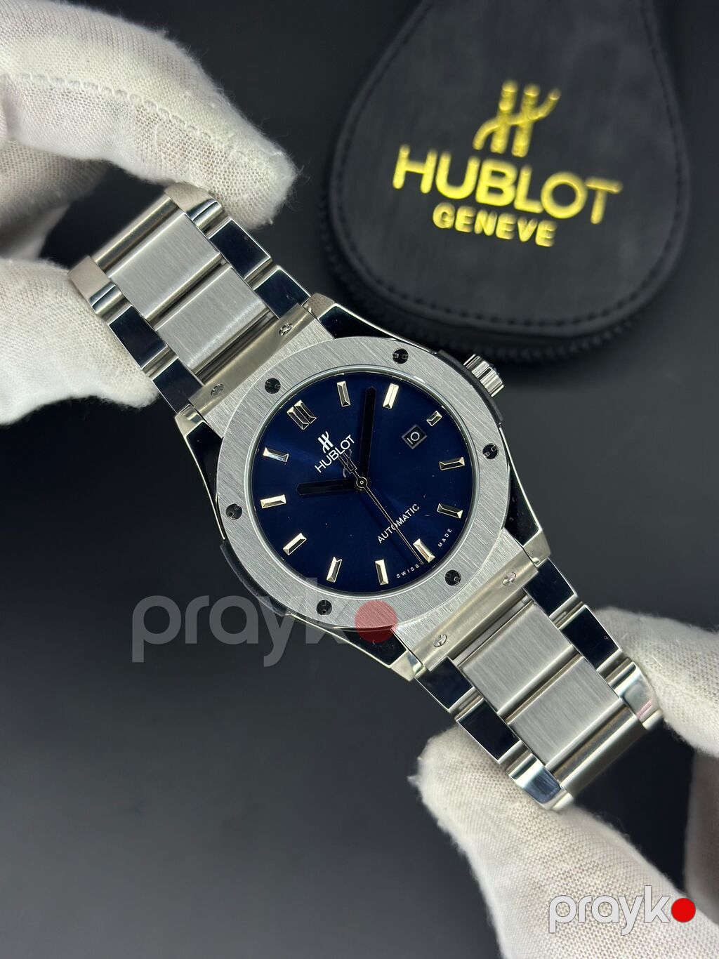 Marka: *Hublot* Parlaq gümüşü korpus Mineral Kristal şüşə — Qol saatları, Bakı (2)