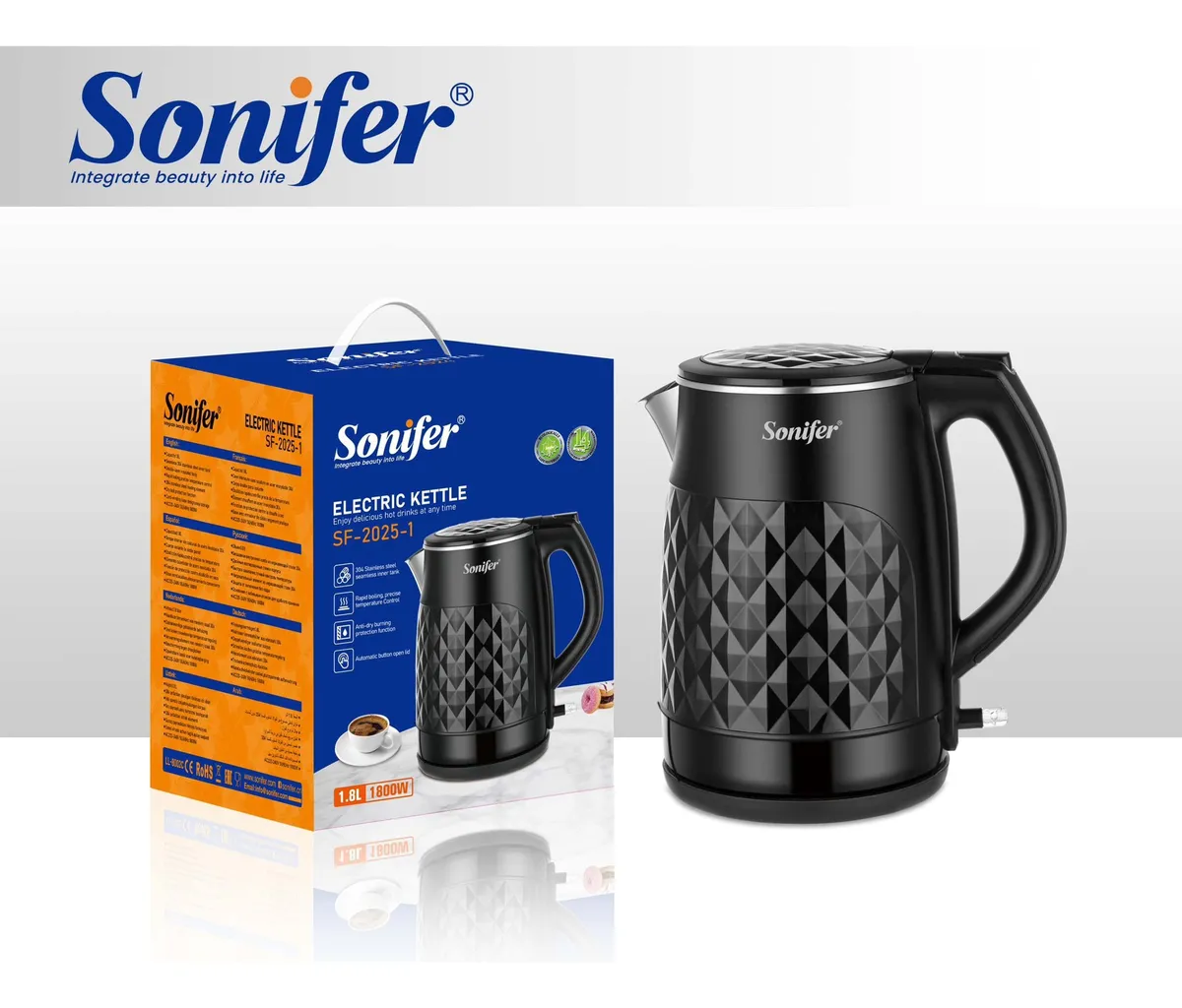 Elektrik çaydan Sonifer SF-2025-1 — Elektrik çaydanları və termoslar, Bakı (3)