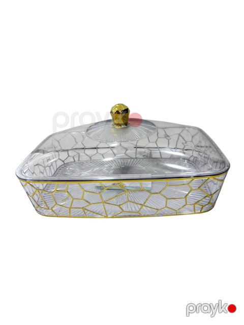 Meyvə qabı 1909494, plastik, şəffaf/qızılı, 19x29x7 sm — Bakı