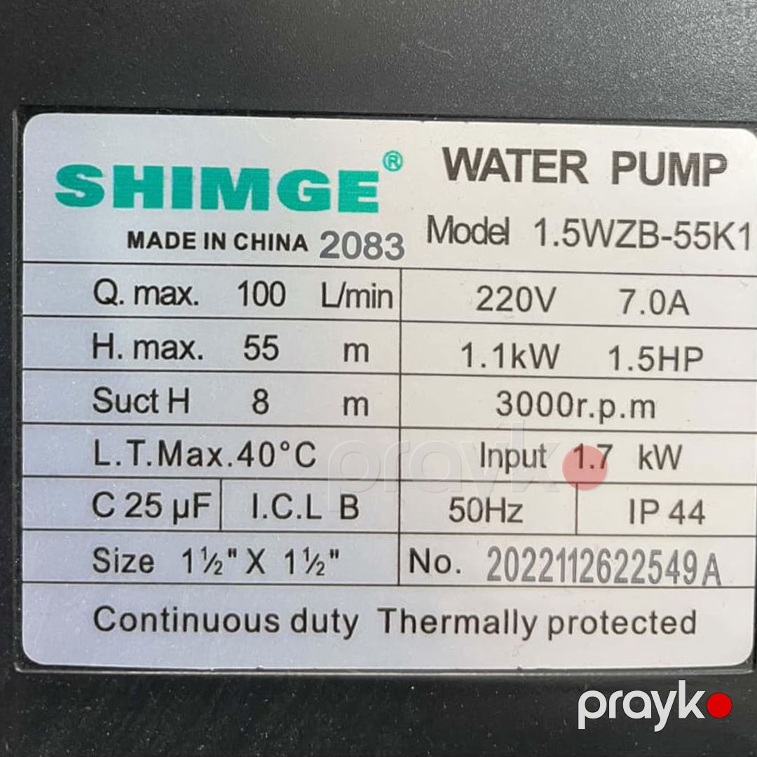Səthi nasos Shimge 1.5WZB-55K1 — Mallar, Bakı (3)