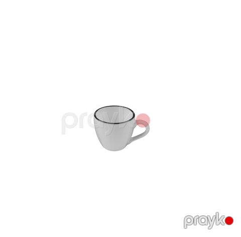 Qəhvə fincanı ID-Fine Modest Black Alzar Espresso, 80 ml, farfor, ağ/qara — Bakı