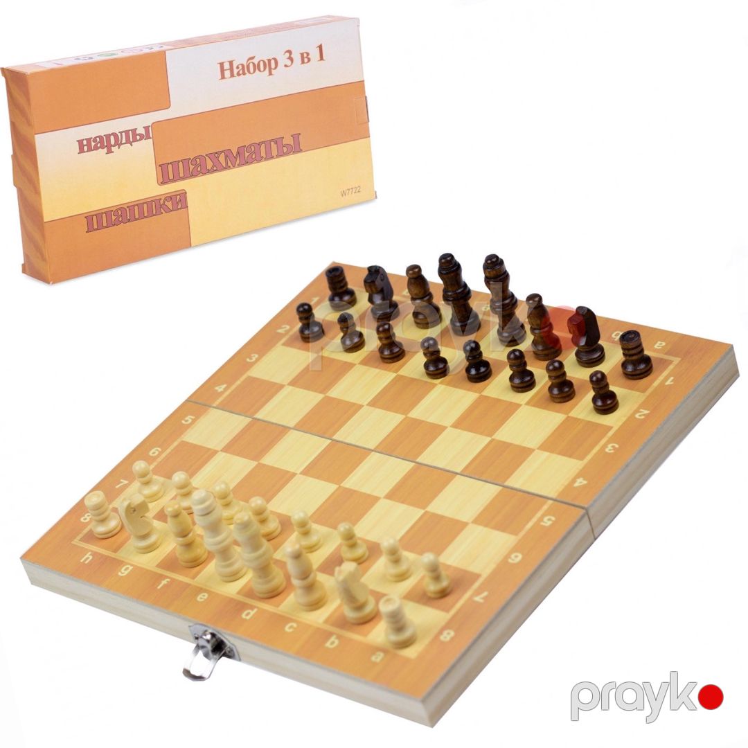 Şahmat + dama + nərd (3-ü 1-də) WS0542, taxta, 29x29 sm — Mallar, Bakı (2)