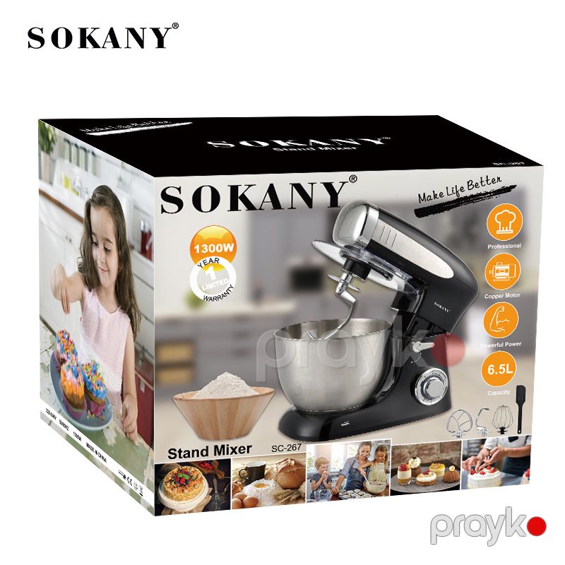 Çoxfunksiyalı Sokany SK-267 Stand Dough Mixer Mətbəx Mikseri – Fırlanan Sistemli Xəmir Yoğuran — Blenderlər, xırdalayanlar və mikserlər, Bakı (6)